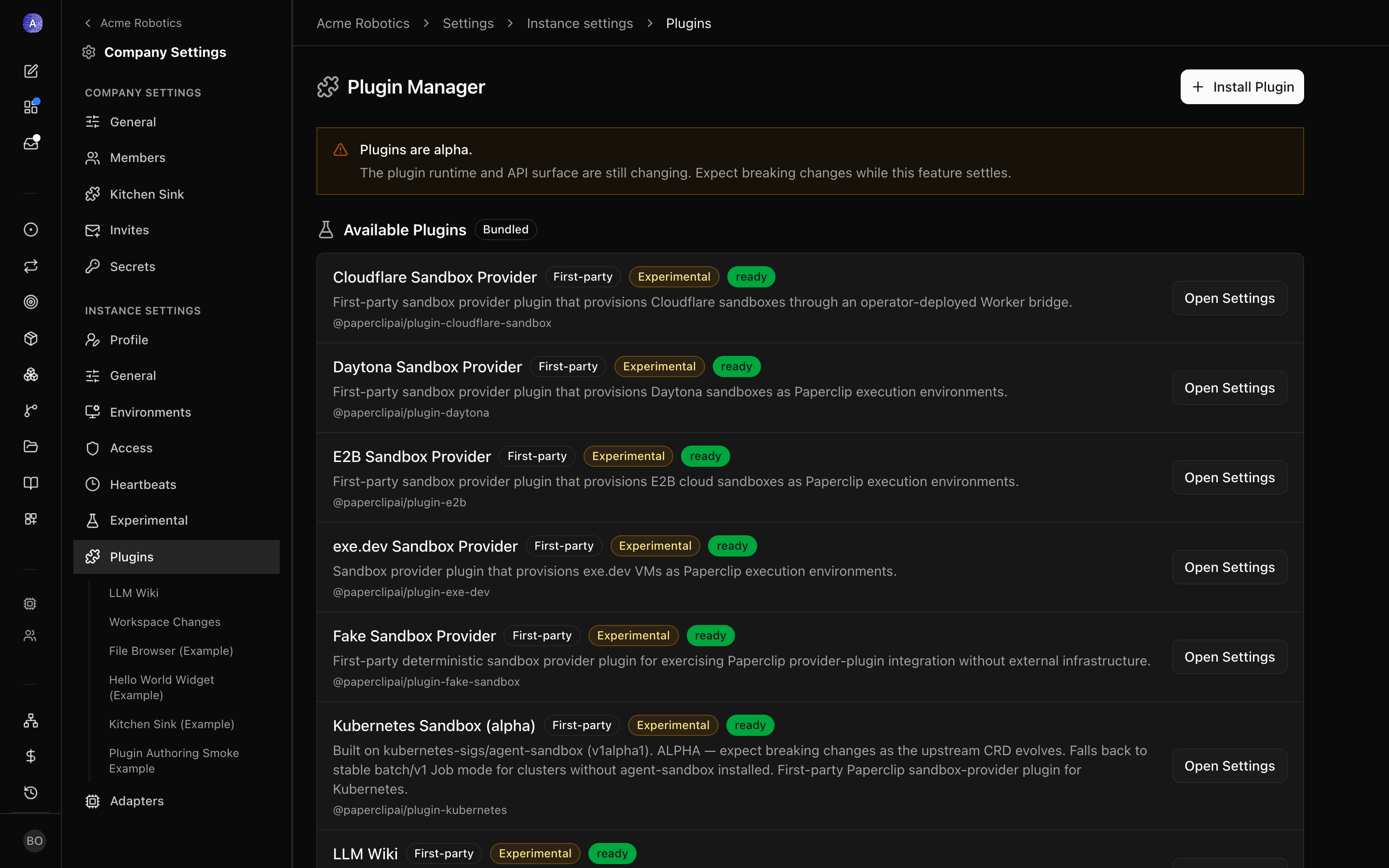 Plugin detail page