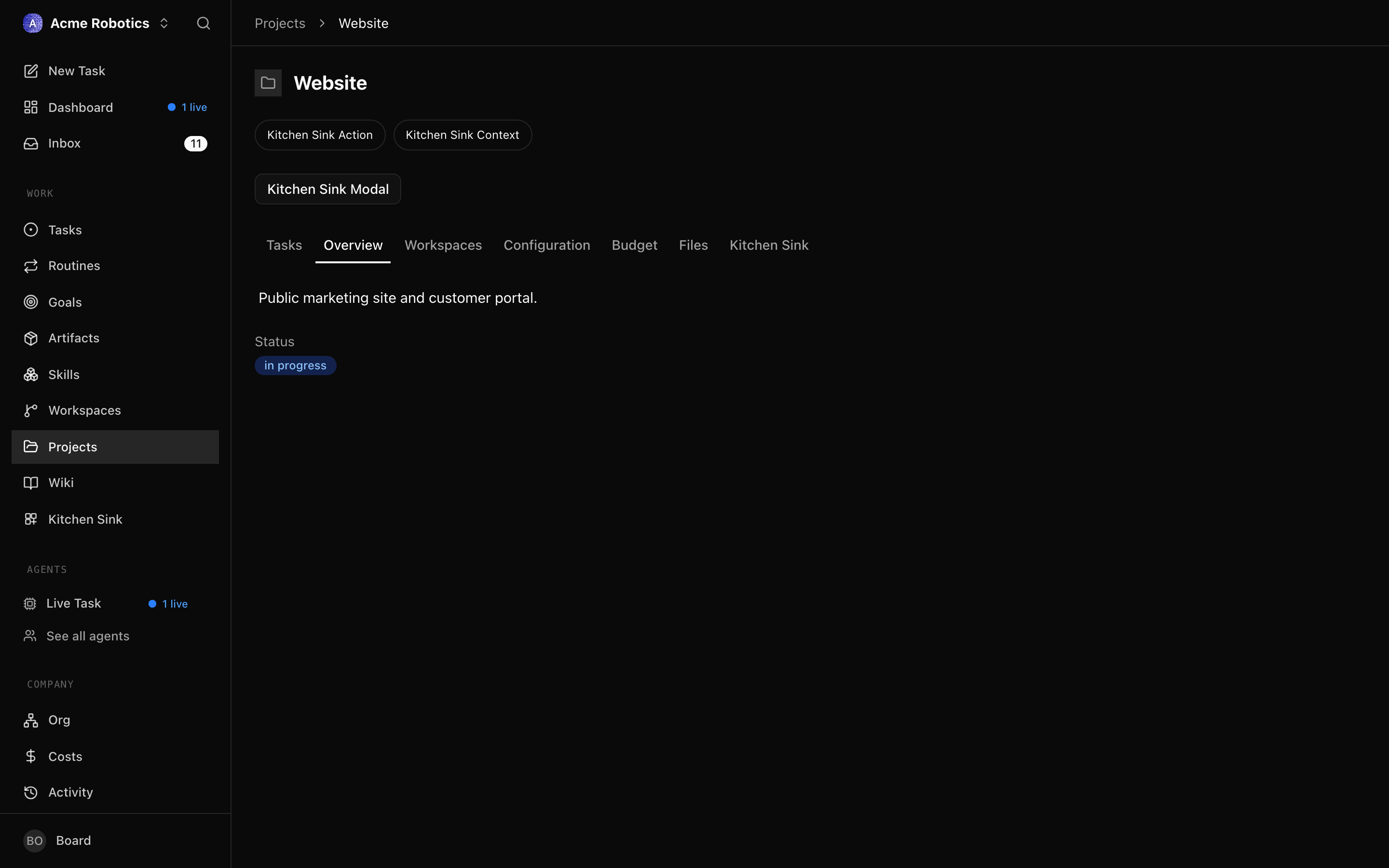 Overview tab