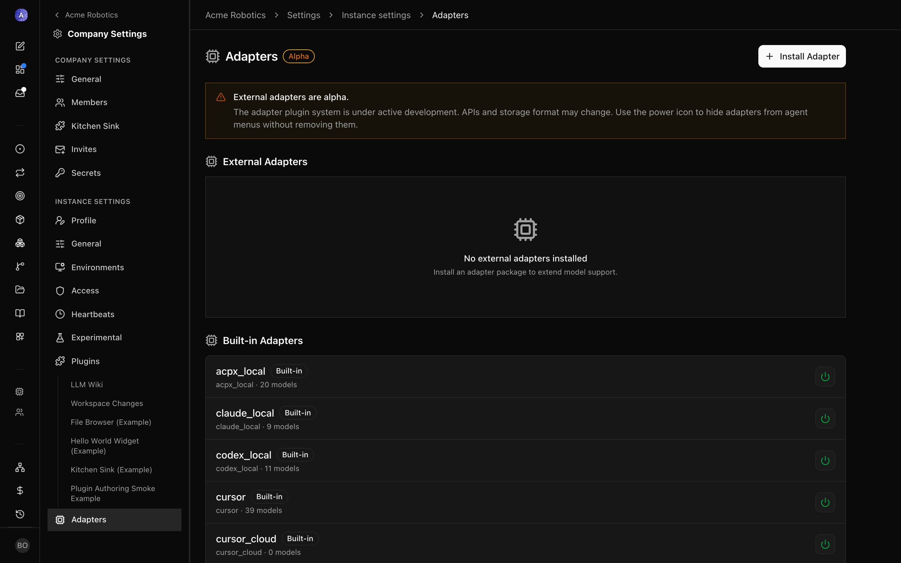 Instance adapters